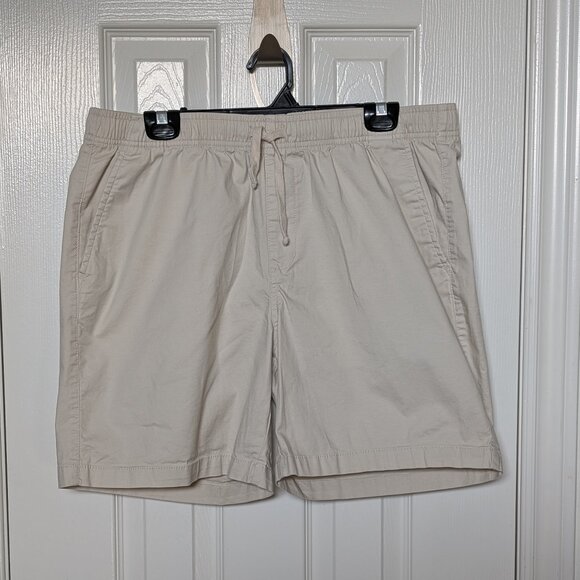(2 For 20 Send Offer) Flat Front Drawstring Shorts - Cream - Picture 1 of 2